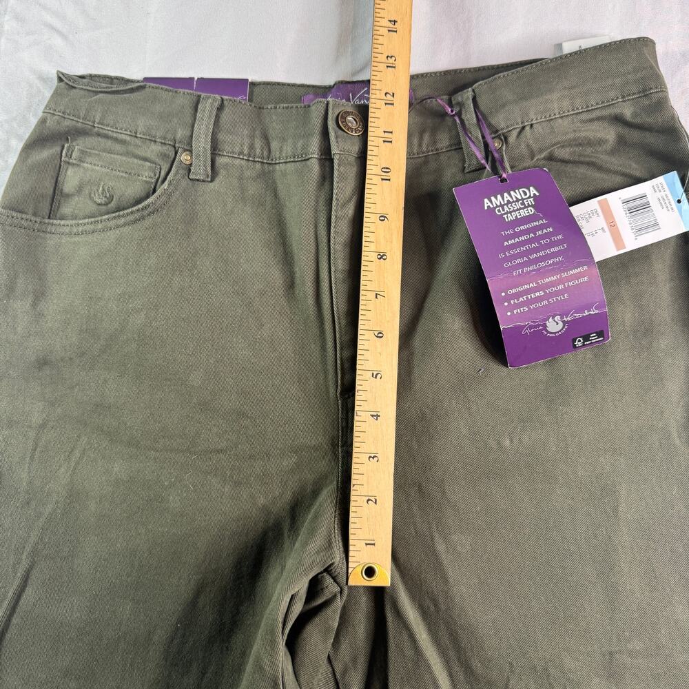 Gloria Vanderbilt Amanda Jeans Womens 12 Green Classic Fit Tapered Stretch - Picture 11 of 11